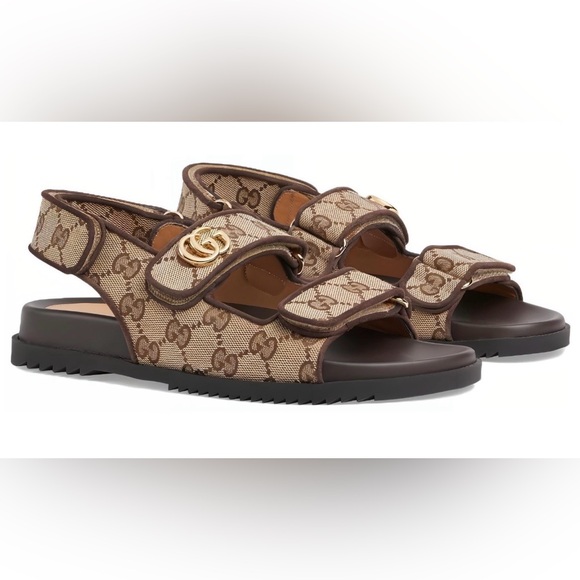 Gucci Shoes - Gucci Double G Sandal Beige Ebony size 35 771575 G1730 9755